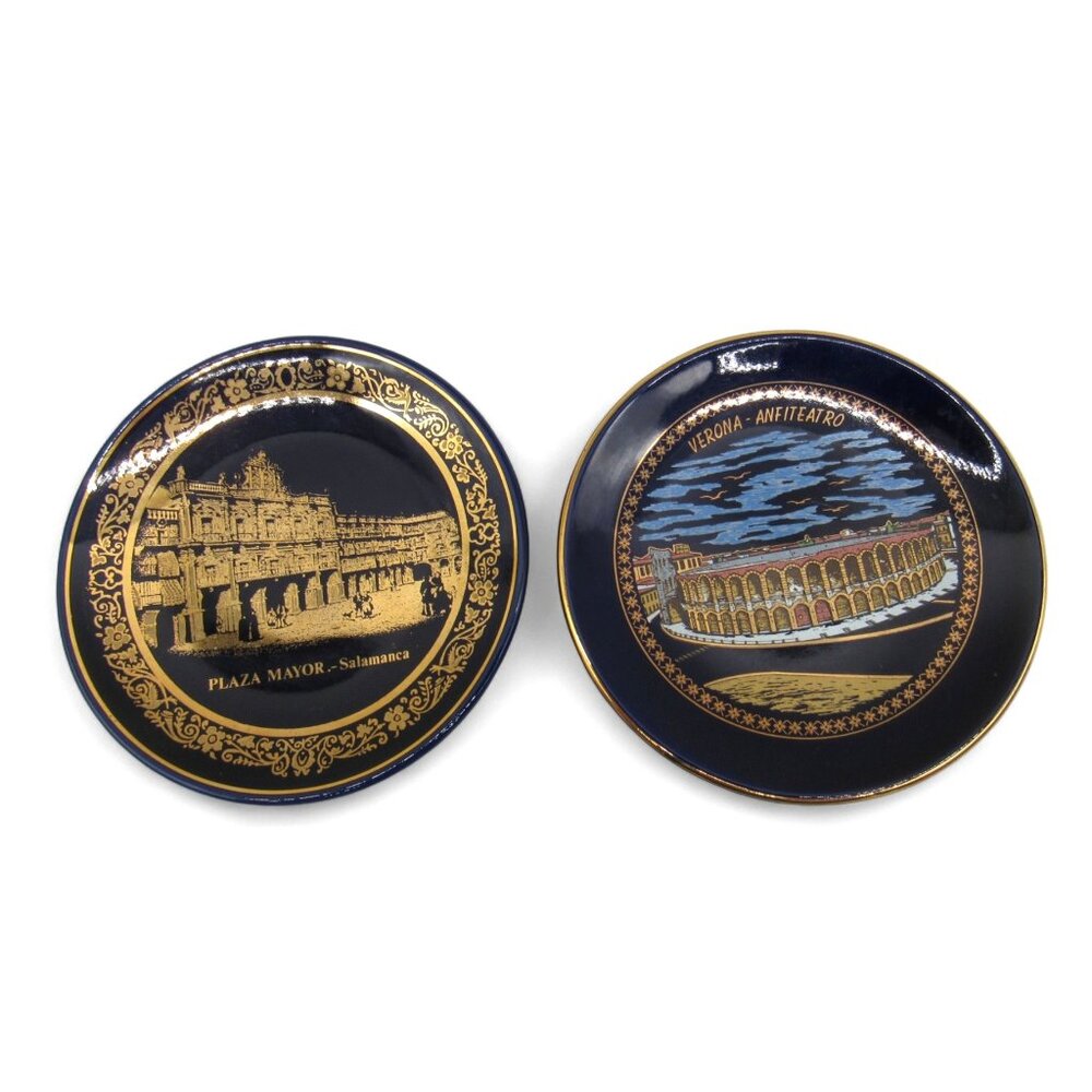 PLATES Plaza Mayor SALAMANCA and VERONA Amphitheater Wall Hanging Set Of 2